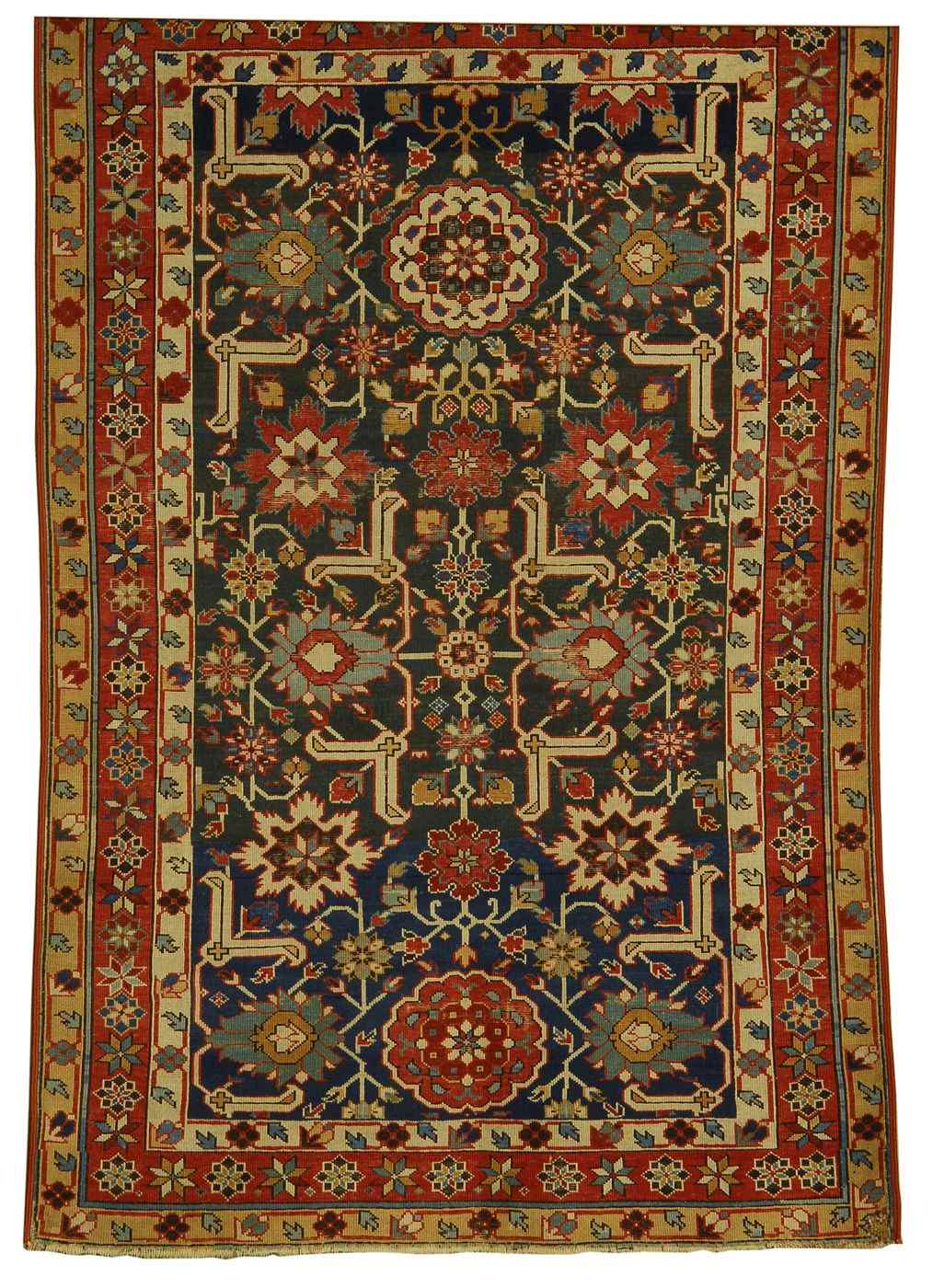 Appraisal: ORIENTAL RUG CAUCASIAN ' x ' '' Traditional stylized elements