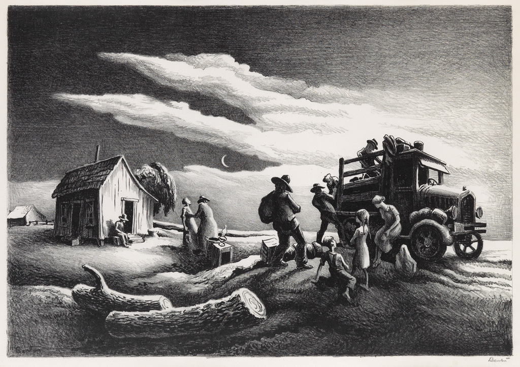 Appraisal: THOMAS HART BENTON Departure of the Joads Lithograph x mm