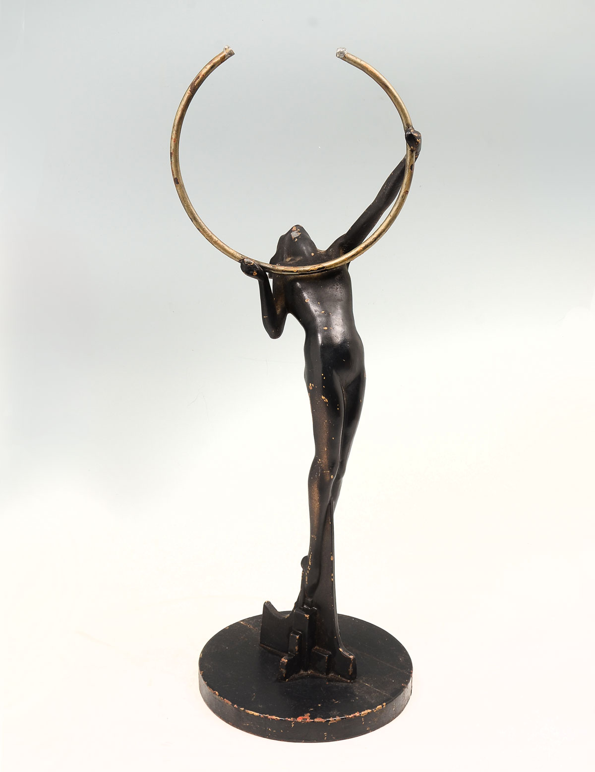 Appraisal: FRANK ART DECO NUDE ASH TRAY BASE '' in height