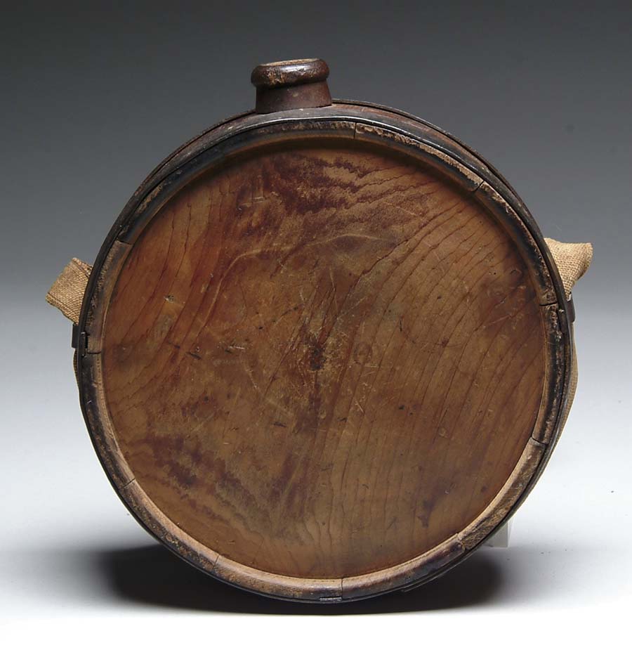 Appraisal: CONFEDERATE CEDAR WOOD CANTEEN WITH LINEN SLING - diameter x