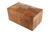 Appraisal: COUNTRY STORAGE BOX - Chip-carved Coffin Top Oblong Box from