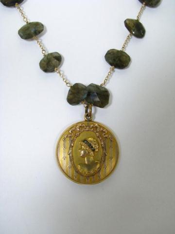 Appraisal: Piper Dano designer necklace with vintage locket The '' diameter