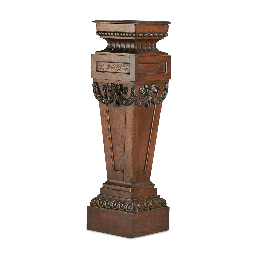 Appraisal: FRENCH OAK PEDESTAL TH CENTURY in the Louis XVI style