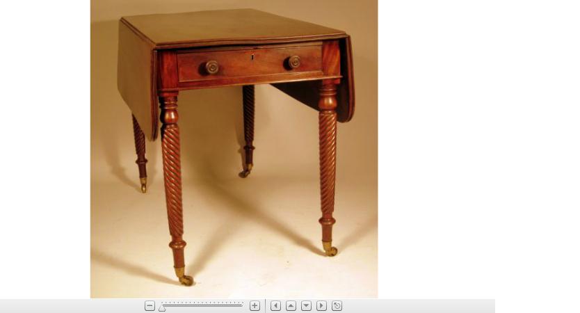 Appraisal: William IV mahogany pembroke table The rectangular top with D-shaped