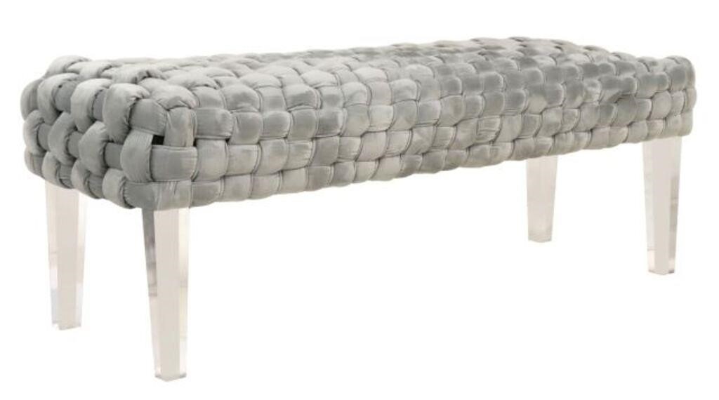 Appraisal: Contemporary woven accent bench TOV Furniture The Sal Collection st