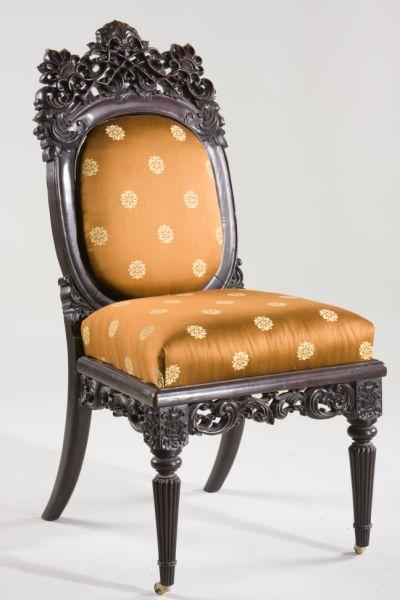 Appraisal: Carved Chinese Export Chair early th century rosewood frame featuring