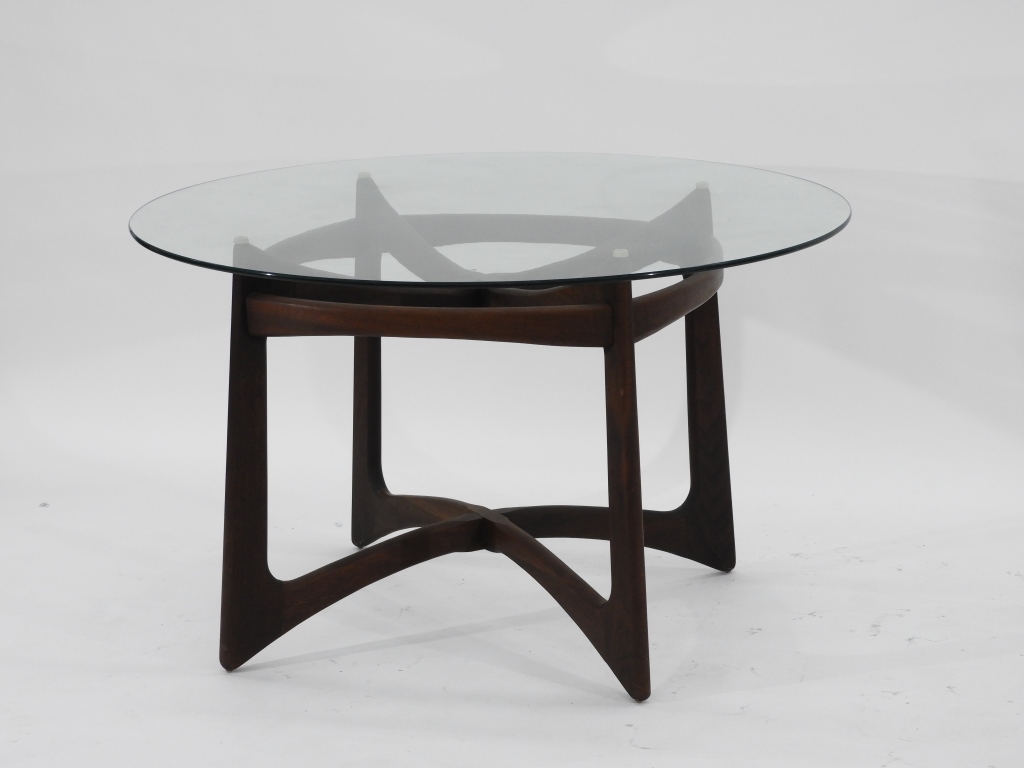 Appraisal: ADRIAN PEARSALL COMPASS GLASS DINING TABLE New York Pennsylvania -