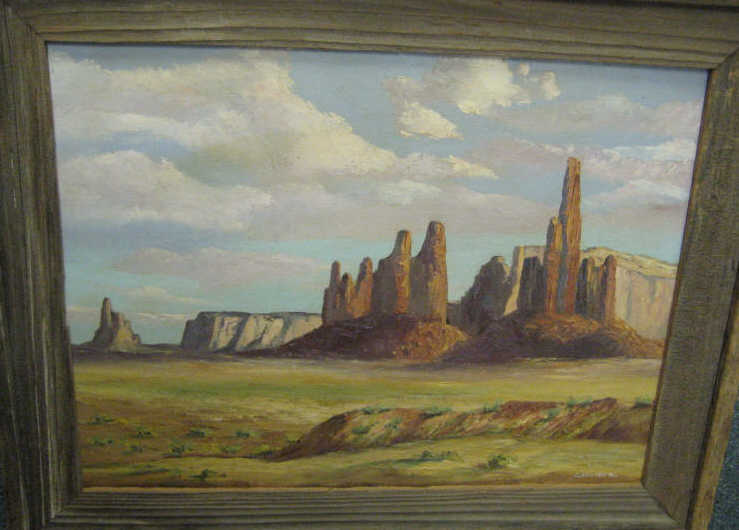 Appraisal: C AGUADO AMERICAN TH CENTURY Southwest landscape oil on canvas