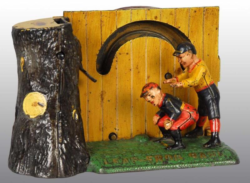 Appraisal: Cast Iron Leap Frog Mechanical Bank Description Manufactured by Shepard