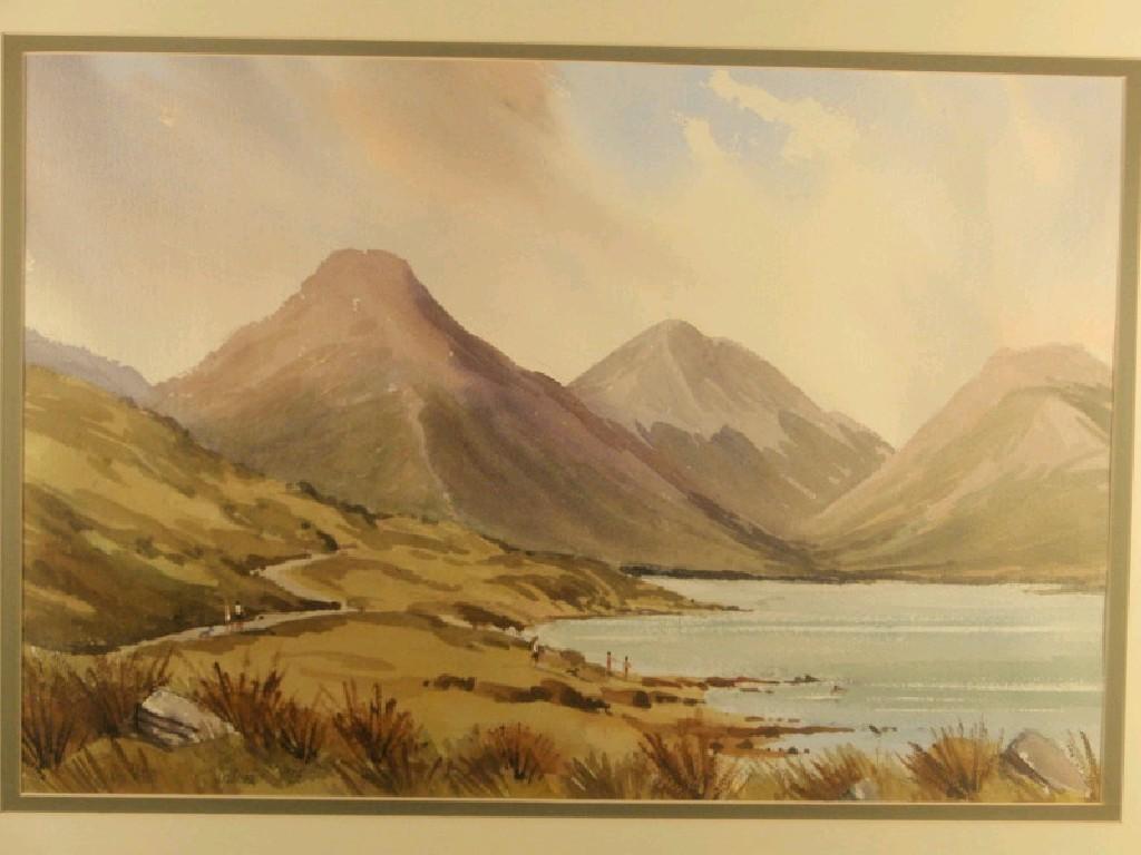 Appraisal: Roy Pettitt A view of Wastwater Cumbria watercolour drawing signed