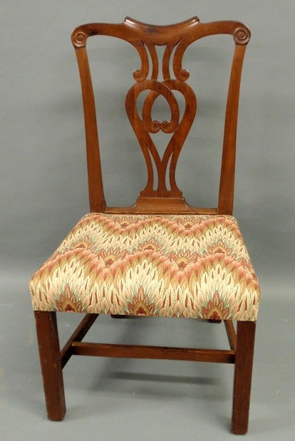 Appraisal: Anglo Irish Chippendale side chair th c mahogany h x