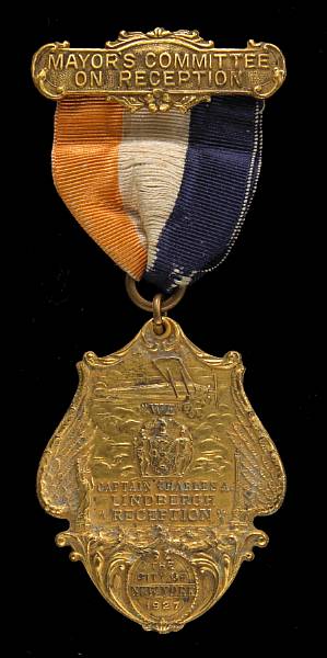 Appraisal: A scarce Charles Lindbergh New York Reception Committee medal Medal