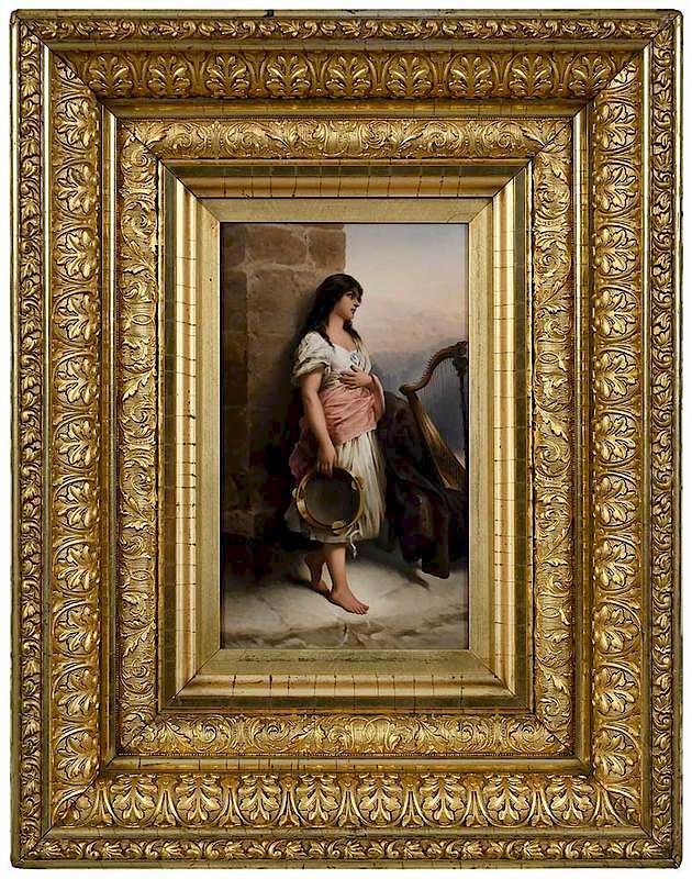 Appraisal: A Fine Berlin K P M Porcelain Plaque Heimathlos after