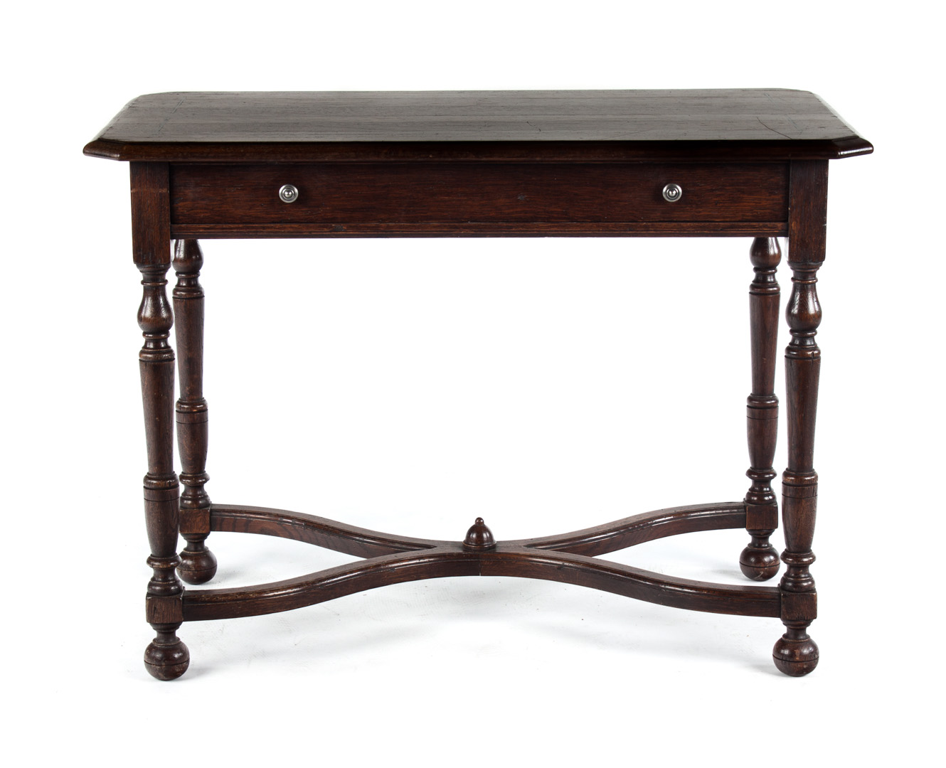 Appraisal: Jacobean style oak table single drawer turned legs with stretcher