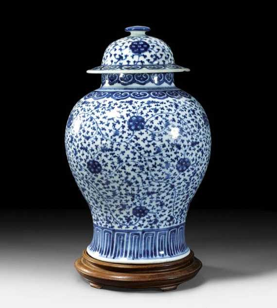 Appraisal: VASE AND COVER China th century H cm Decorated with