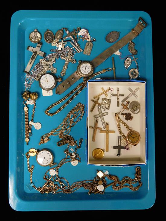 Appraisal: Assortment of miscellaneous jewelry watches pendants watch accessories materials include