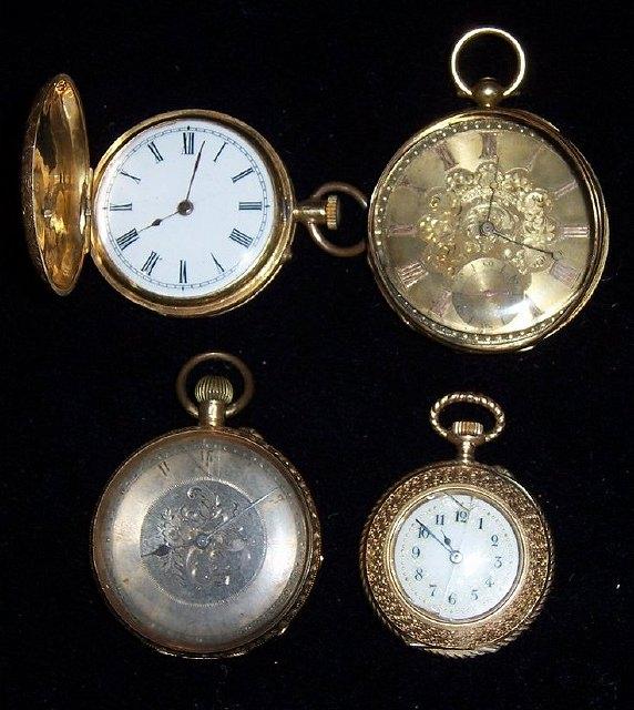 Appraisal: A lady's hunter pocket watch the engraved case stamped k