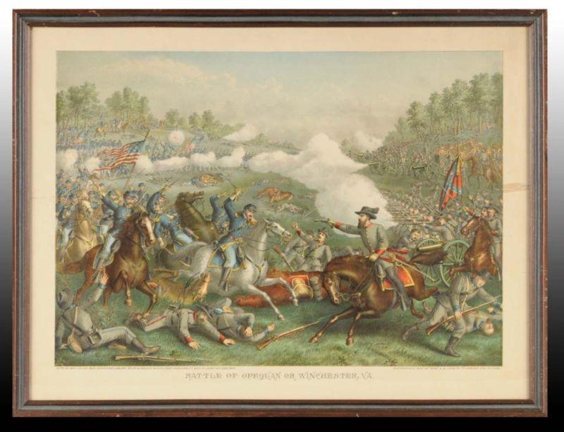 Appraisal: Kurz Allison Litho Battle of Opequan Description Framed under glass