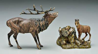 Appraisal: Miniature bronze stag match holder stag with Bergmann mark and