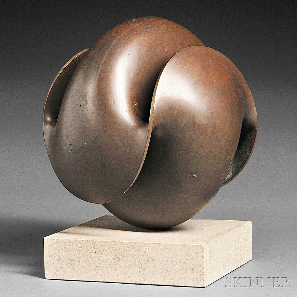 Appraisal: Charles Wilson Sculpture Bronze United States Amorphic form on stone