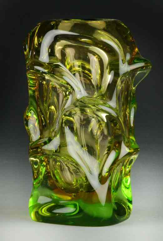 Appraisal: Murano Seguso - Style Art Glass VaseOrganic form in gold