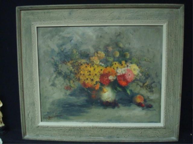 Appraisal: Martha Moore Oil On Canvas Still Life Nice quality period