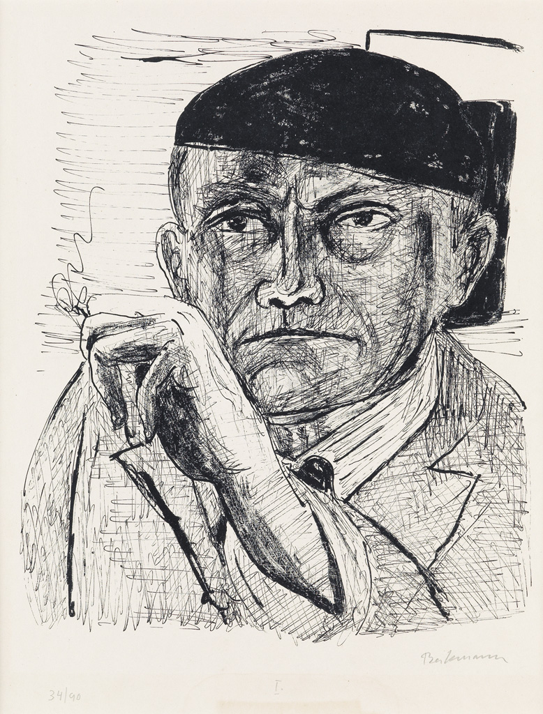 Appraisal: MAX BECKMANN Selbstbildnis Lithograph on cream wove paper x mm