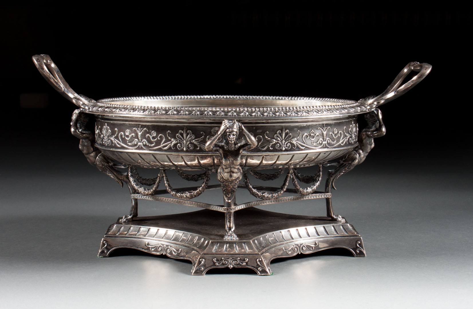 Appraisal: Russian neoclassical style silver centerpiece with Kostroma region kokoshnik hallmarks