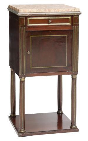 Appraisal: French Empire style mahogany bedside cabinet early th c having