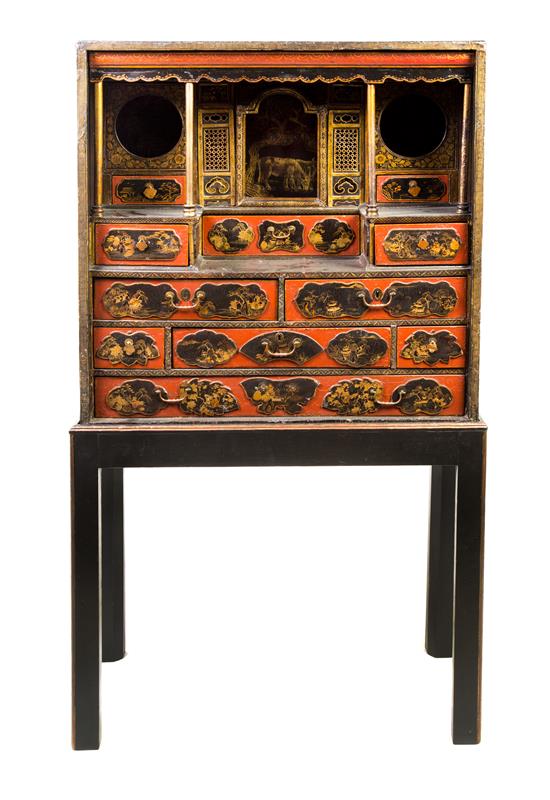 Appraisal: Sale Lot A Chinese Lacquered Collector's Cabinet late th early