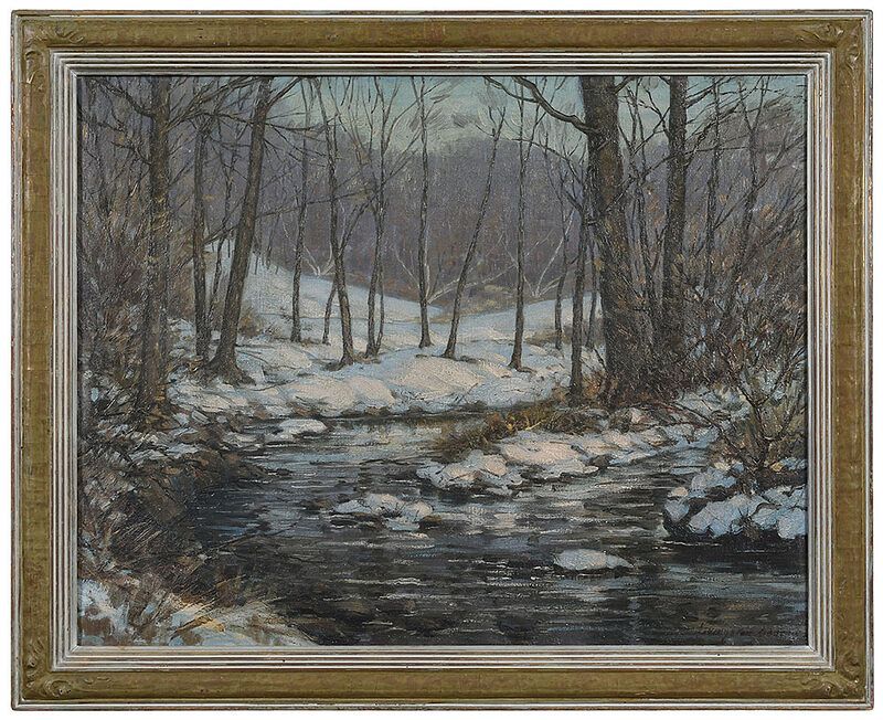 Appraisal: American School early mid th century Winter Scene signed indistinctly