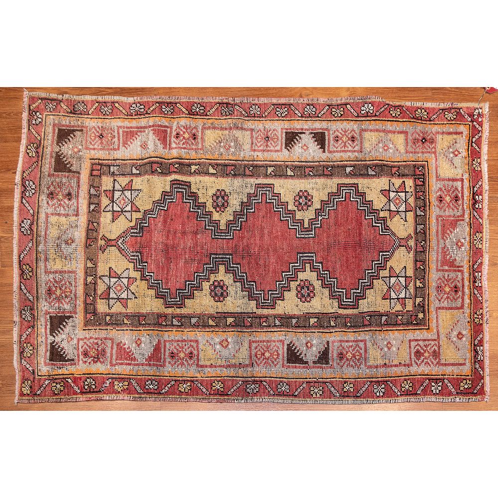 Appraisal: Semi-Antique Oushak Rug Turkey x Second quarter- th century hand-knotted