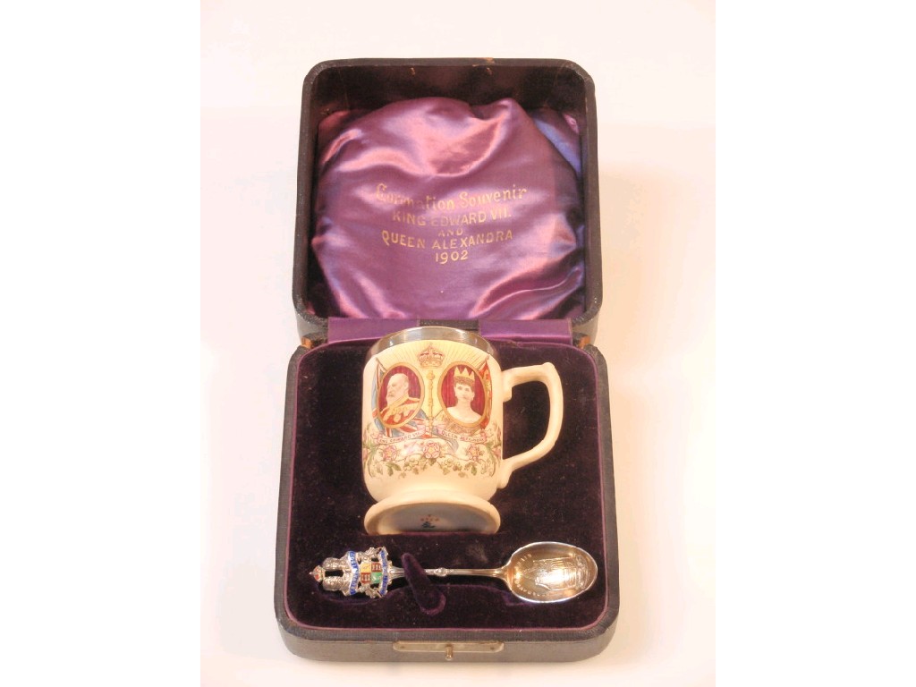 Appraisal: An Edward VII commemorative small mug decorated in colours with