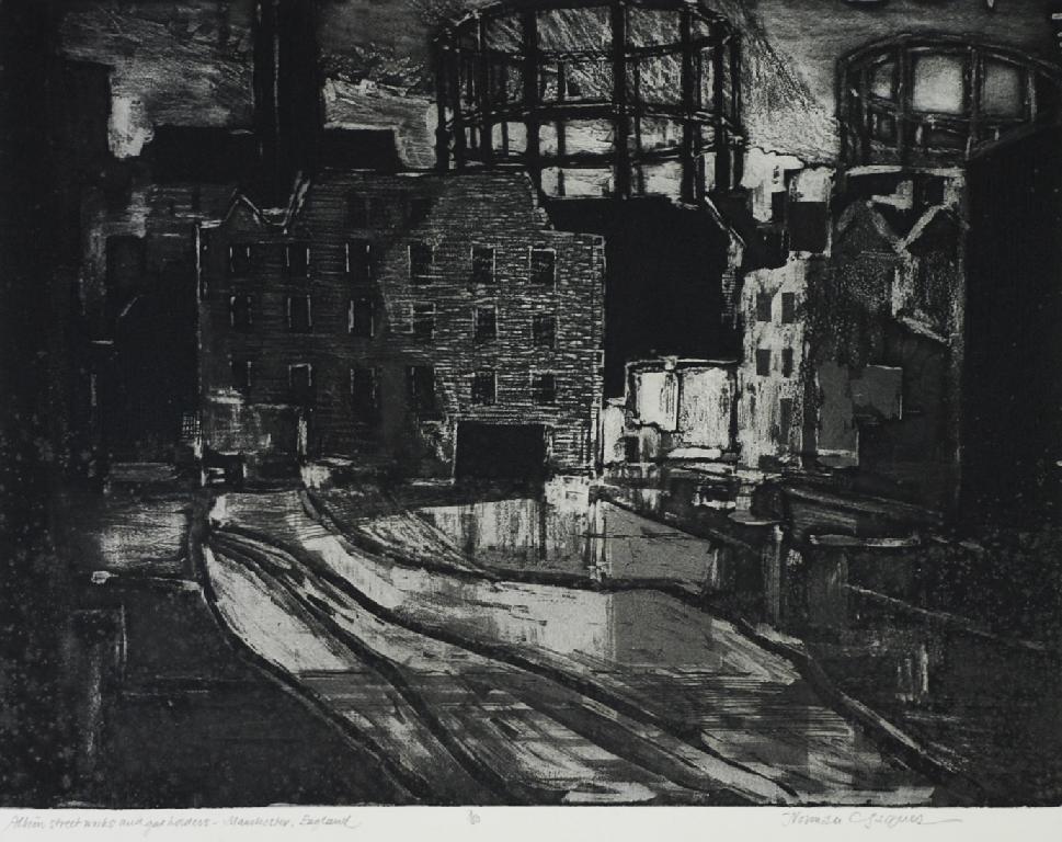 Appraisal: NORMAN C JAQUES b ARTIST SIGNED ETCHING Albion Street and