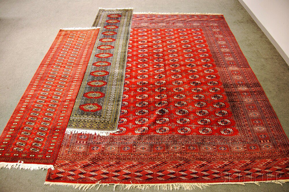 Appraisal: Three Oriental Rugs Pakistan th century two long rugs ft