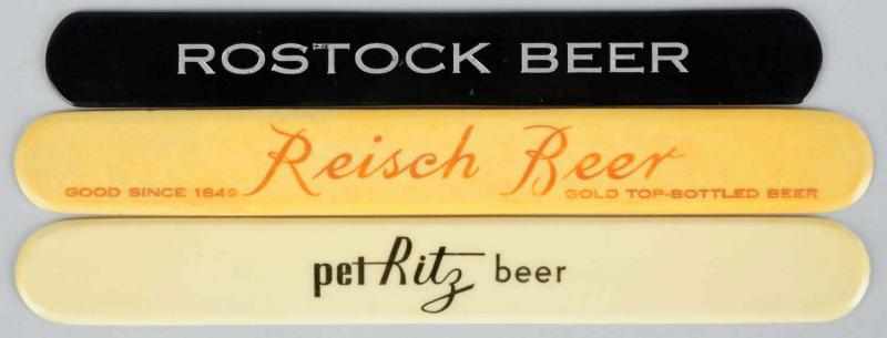 Appraisal: Lot of Beer Foam Scrapers Rare Includes one single-sided Rostock