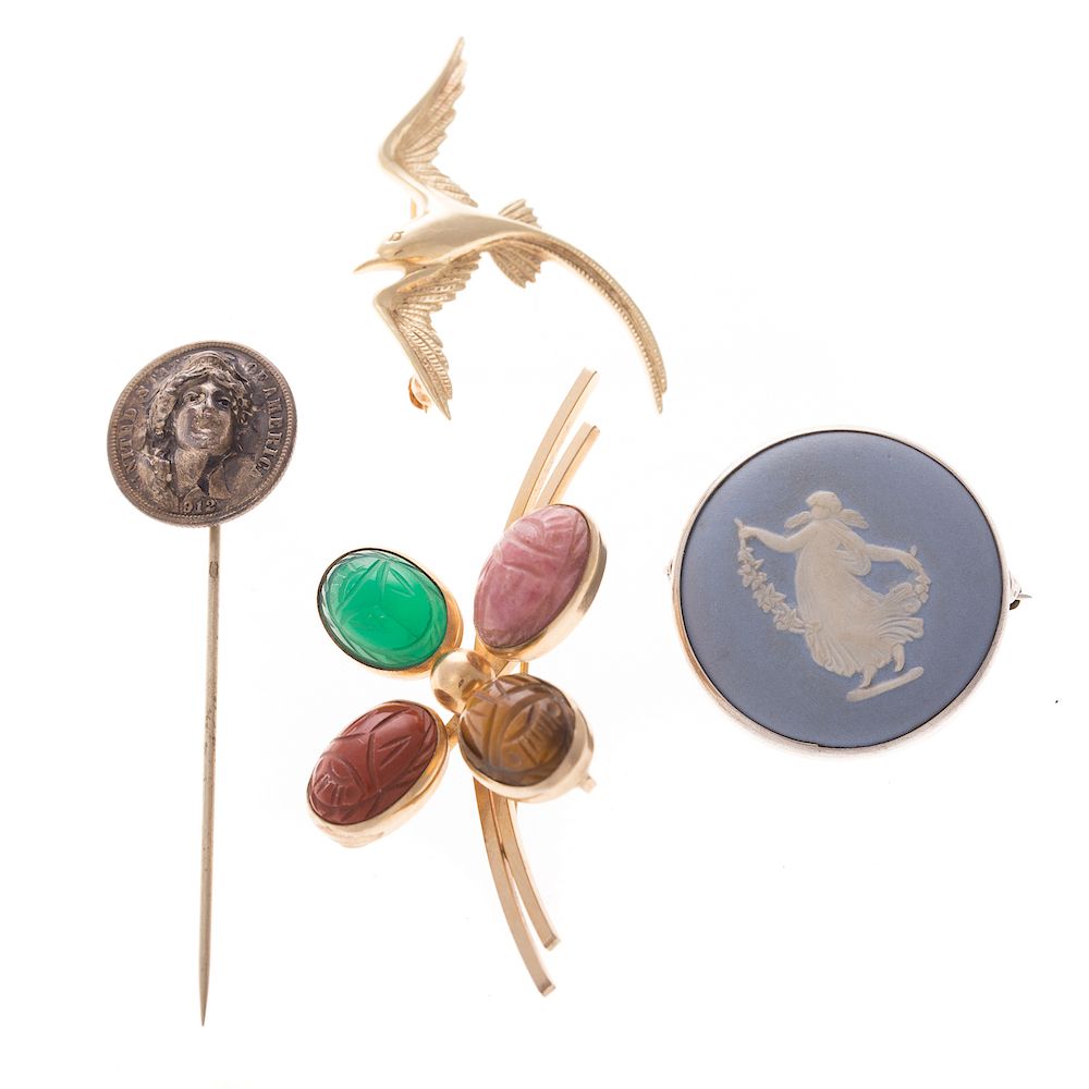 Appraisal: A Collection of Ladies Gents Pins K yellow gold flying