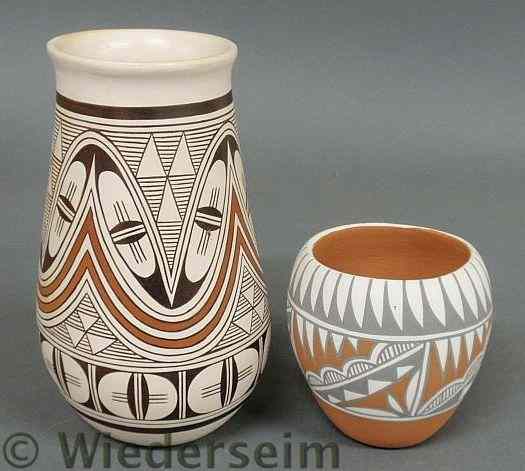 Appraisal: Two pieces of Southwest Indian pottery- vase h bowl Mary