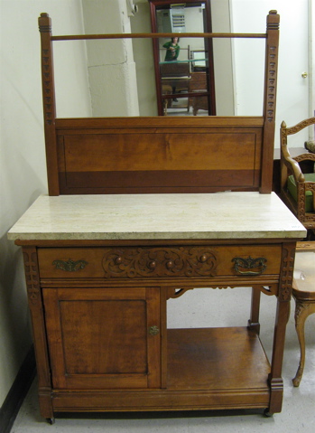 Appraisal: VICTORIAN WASHSTAND WITH TOWEL BAR American last quarter of the