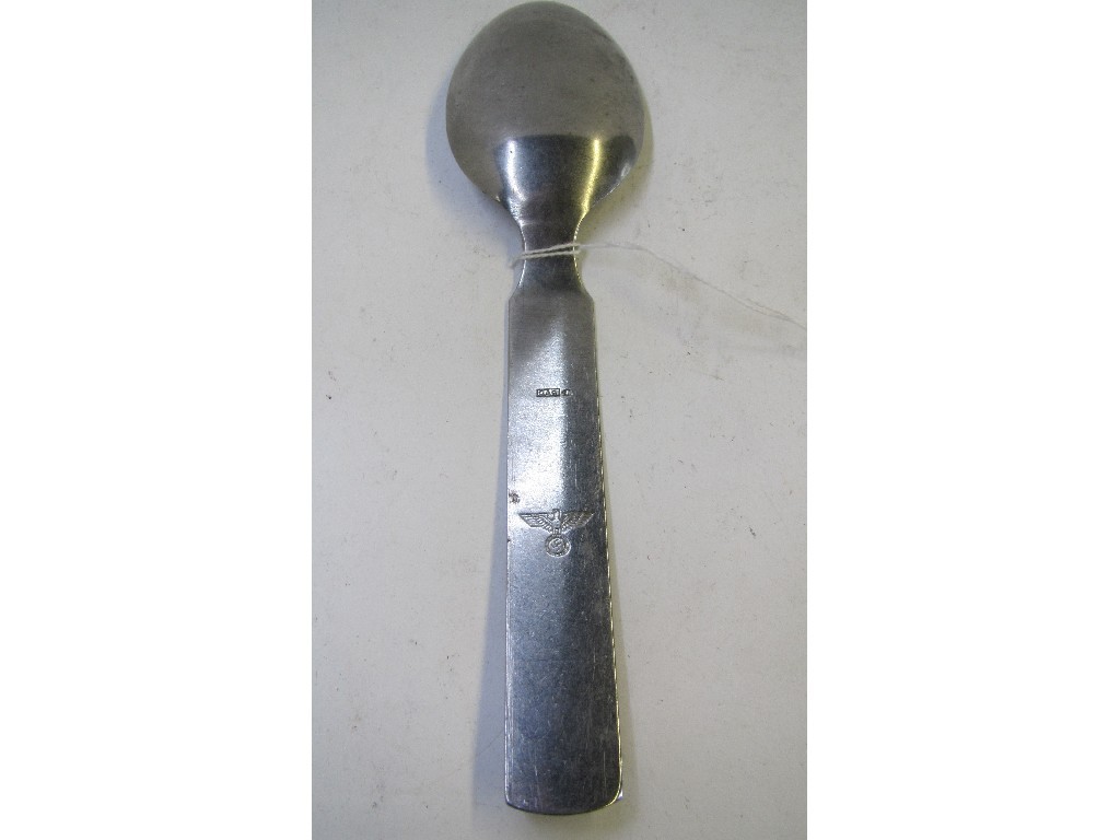 Appraisal: German Army white metal mess spoon