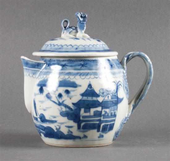 Appraisal: Chinese Export Canton porcelain diminutive cider flagon second half- th