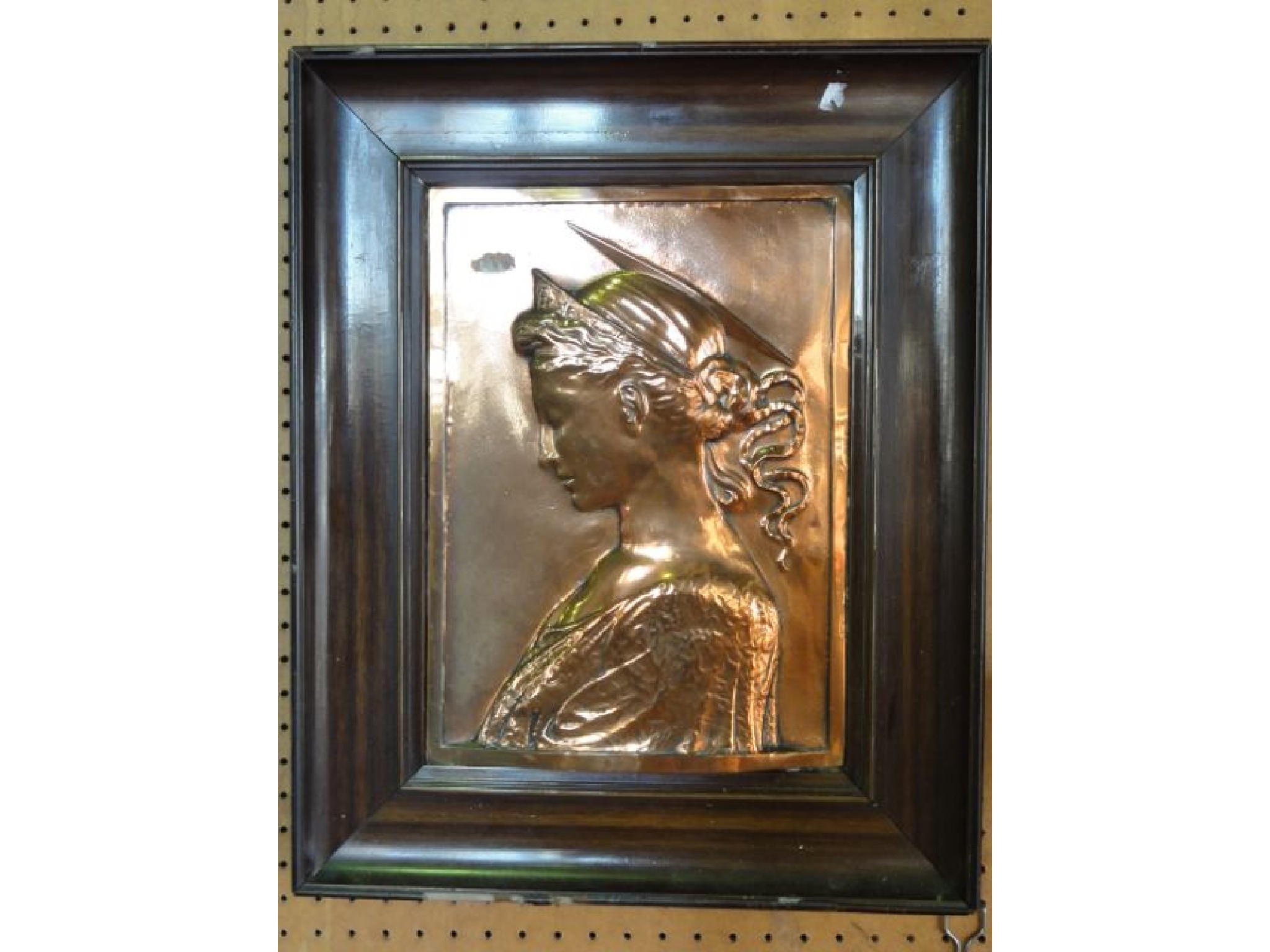 Appraisal: A late th century framed copper work panel depicting a