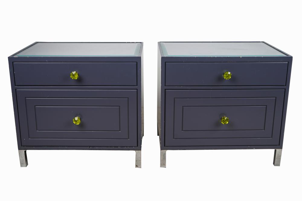 Appraisal: PAIR OF CONTEMPORARY PAINTED NIGHTSTANDSCondition with paint loss to edges