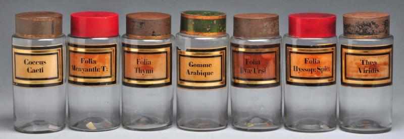 Appraisal: Lot of French Glass Apothercary Jars Description Circa s Wide-mouth