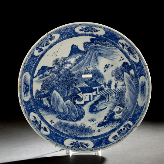 Appraisal: Chinese Export Blue and White Porcelain Charger Daoguang Reign -