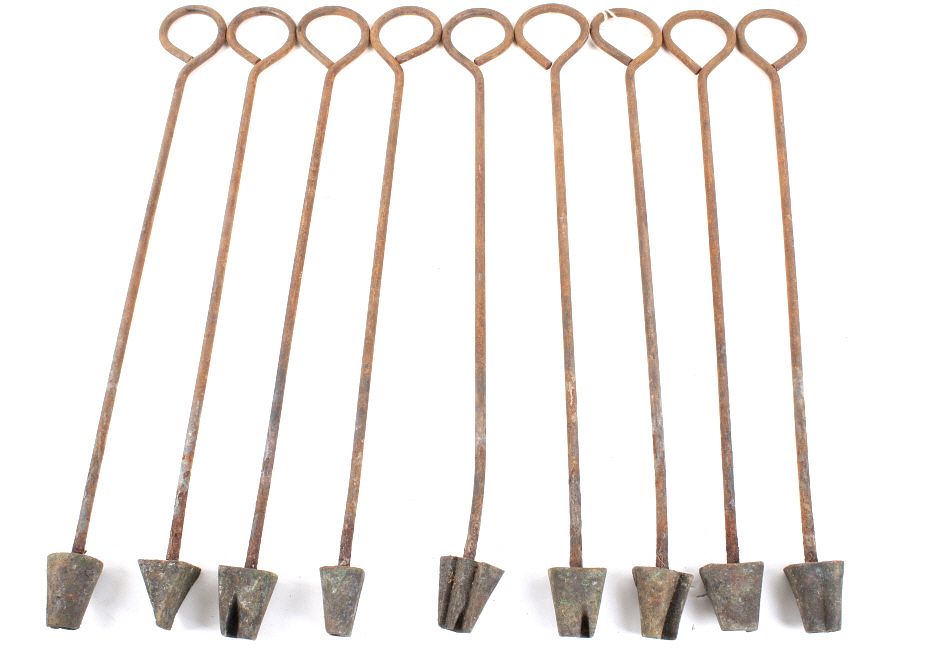 Appraisal: US Civil War c - Hoof Branding Iron Set Offered