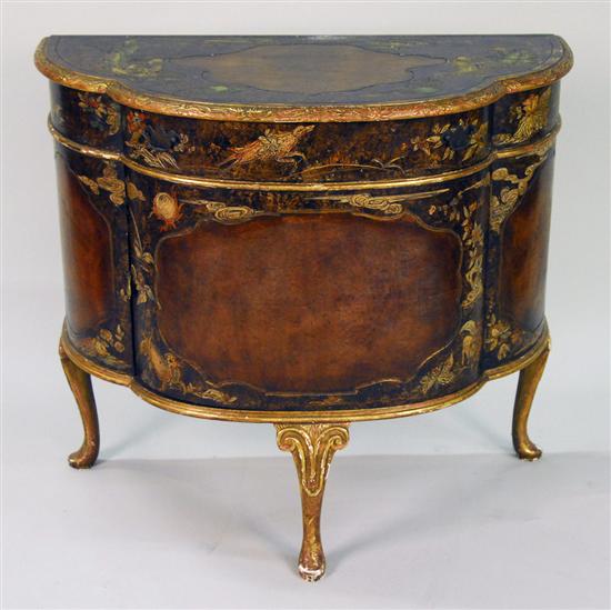 Appraisal: CONTINENTAL CHINOISSERIE CARVED GILTWOOD AND LACQUERED COMMODE height inches width