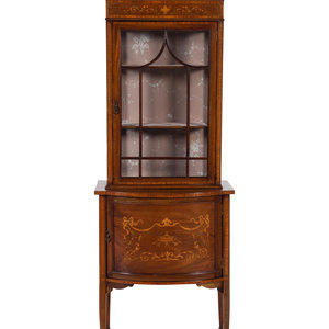 Appraisal: An Edwardian Marquetry Display Cabinet Late th Early th Century