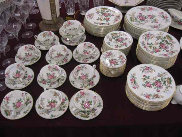 Appraisal: pc Wedgwood ''Charnwood'' ChinaService for butterfly floral with servers rim