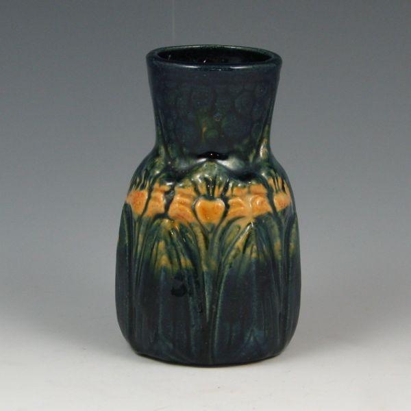 Appraisal: Brush McCoy Majolica Amaryllis cabinet vase in dark blue and